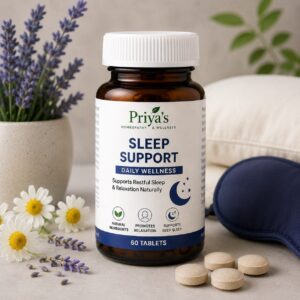 Priya's Homeopathy Sleep Support Formula Tablets for Relaxation and Nighttime Wellness
