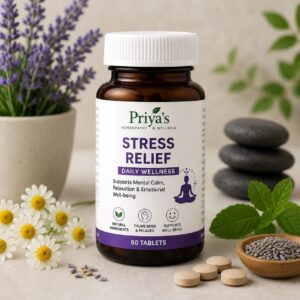 Priya's Homeopathy Stress Relief Tablets for Relaxation and Daily Wellness