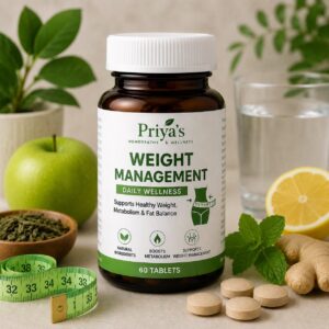 Priya's Homeopathy Weight Management Support Tablets for Healthy Lifestyle Goals